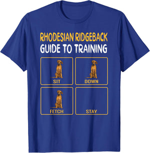 Funny Rhodesian Ridgeback Guide to Training Dog Obedience T-Shirt - T-Shirt | Royal