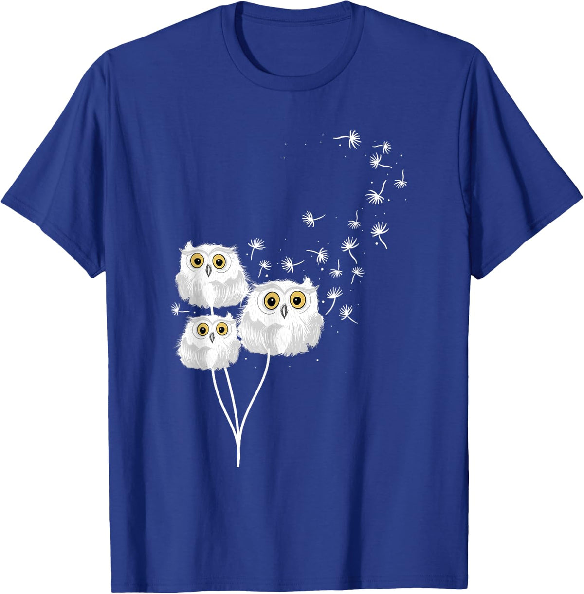 Dandelions And Owls - Bird Animal Lover Ornithologist Forest T-Shirt - T-Shirt | Royal