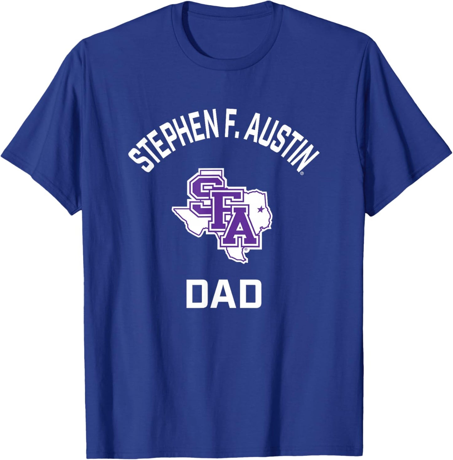 Stephen F. Austin State Lumberjacks Arched Dad T-Shirt - T-Shirt | Royal