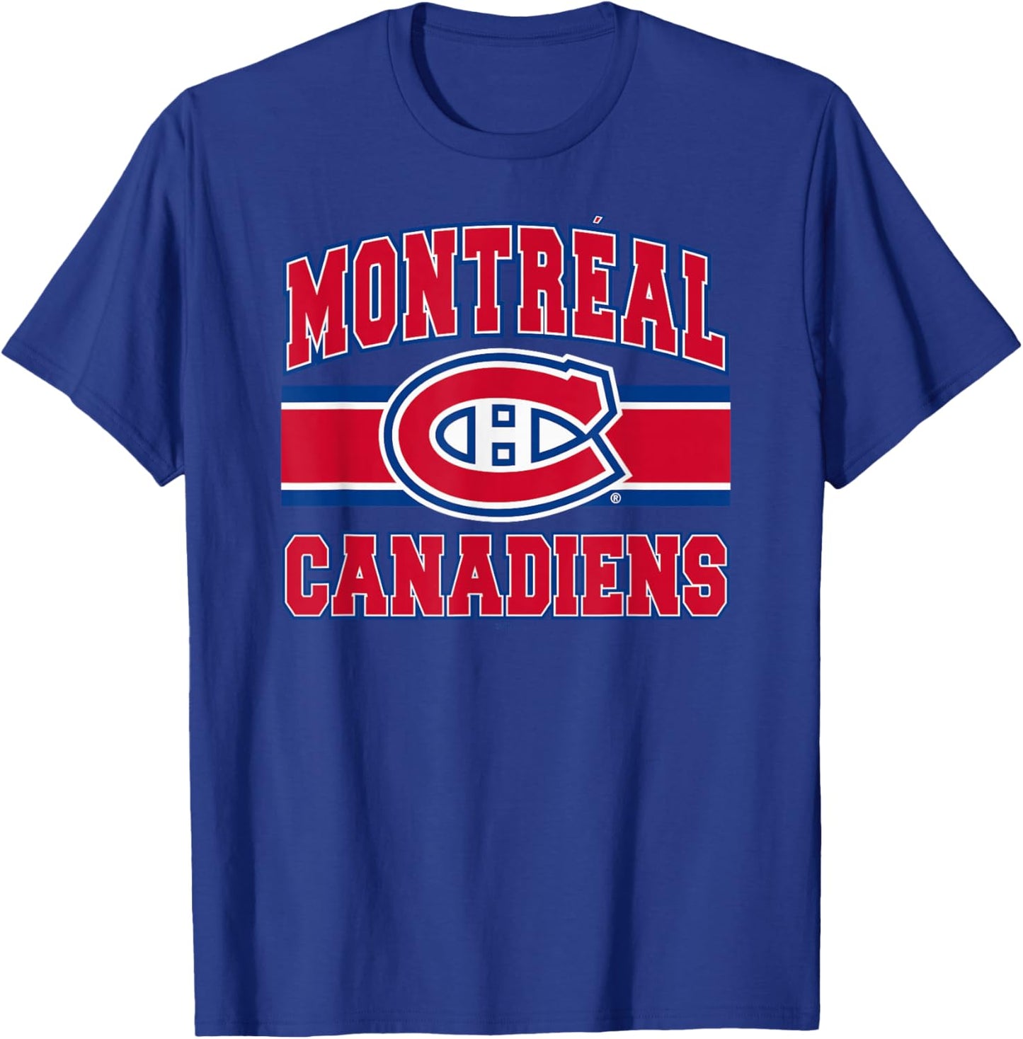 Montreal Canadiens Stripe Black Officially Licensed T-Shirt - T-Shirt | Royal