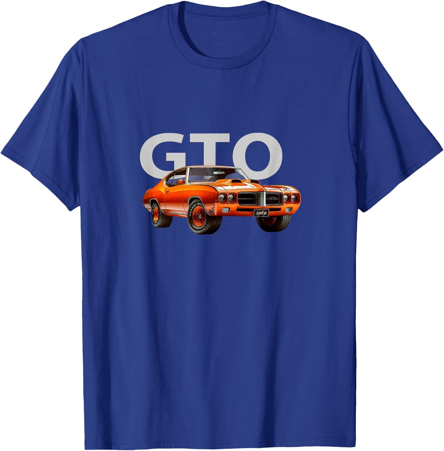 Classic Cars, 1969 Gto, Orange,vintage American Muscle Cars T-Shirt - T-Shirt | Royal