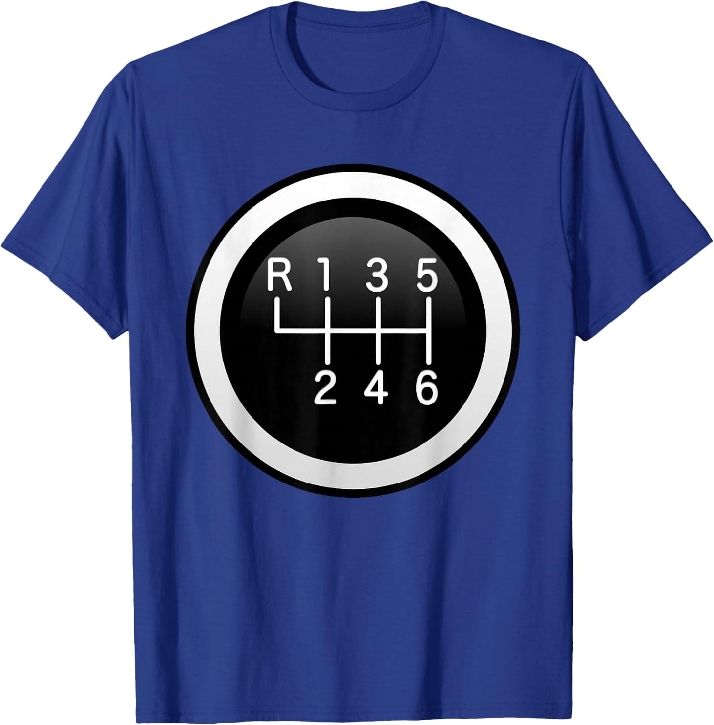 6 Speed Manual Stick Gear Shift Auto Racing Car T-Shirt - T-Shirt | Royal