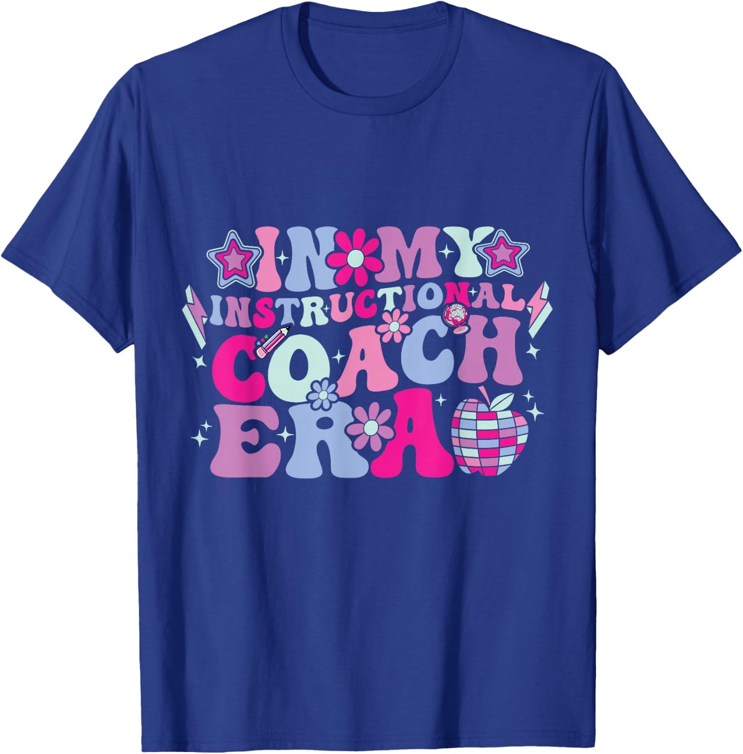 In My Instructional Coach Era Groovy Back To School T-Shirt - T-Shirt | Royal