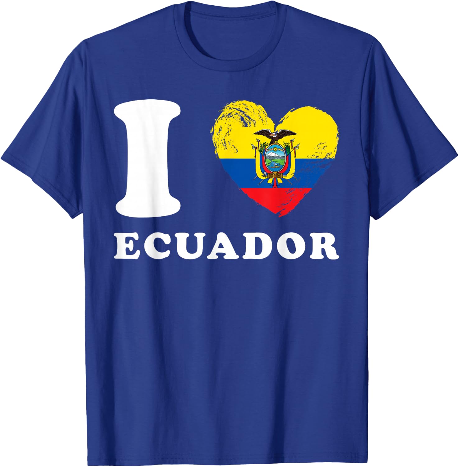 I Love Ecuador - Heart Flag Ecuador T-Shirt - T-Shirt | Royal