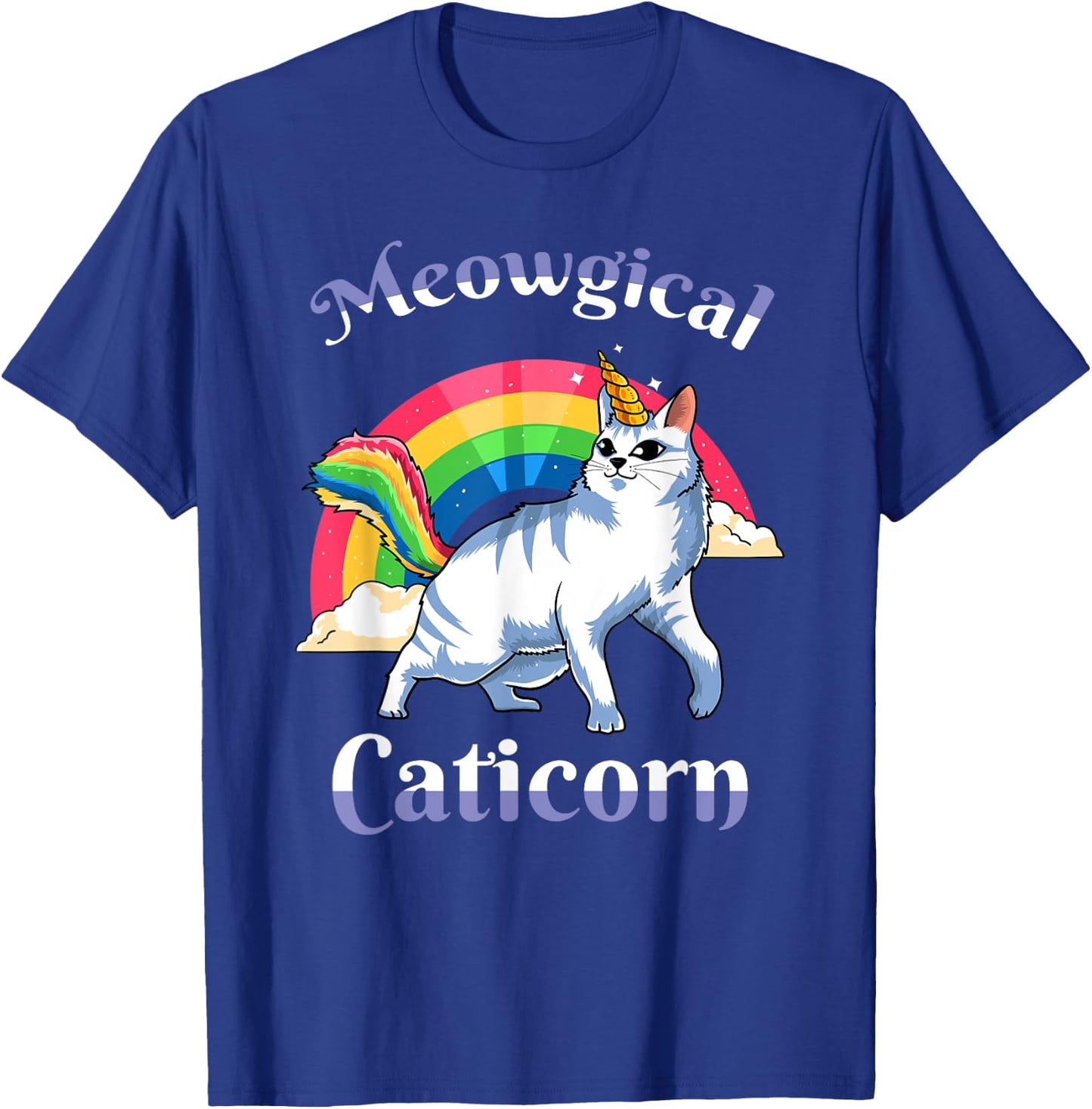 Meowgical Caticorn Unicorn Cat Girls Kitty Kitten Lover Gift T-Shirt - T-Shirt | Royal