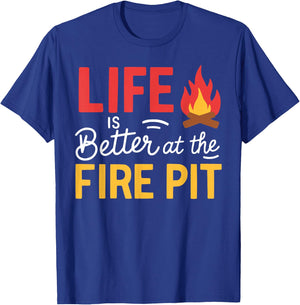 Firepit Outdoor Camp Fire Pit Camping Campfire T-Shirt - T-Shirt | Royal