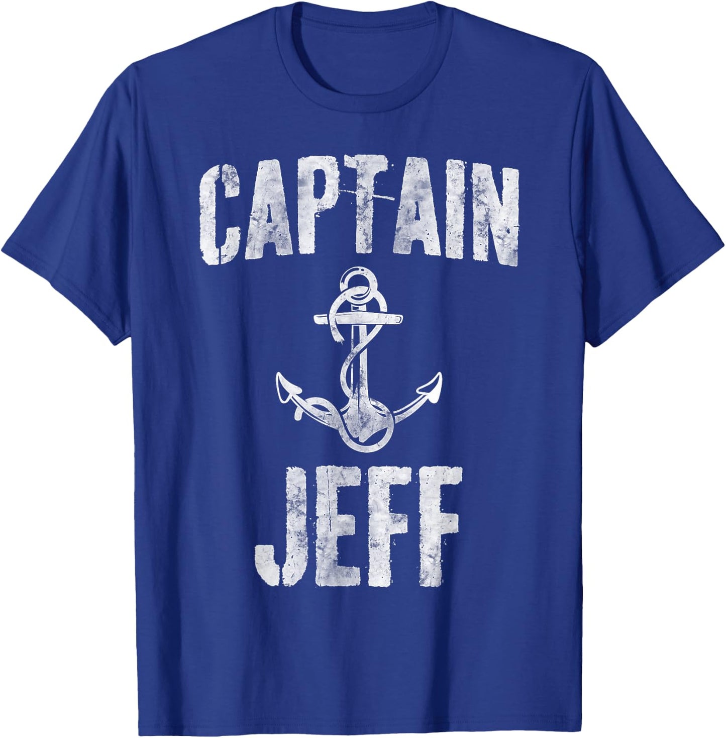 Funny Personalized Boating Shirt First Name Captain Jeff T-Shirt - T-Shirt | Royal
