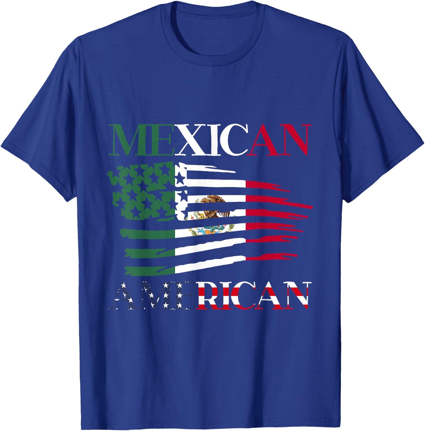 Mexican American Us Usa Mexico America Mexican American T-Shirt - T-Shirt | Royal