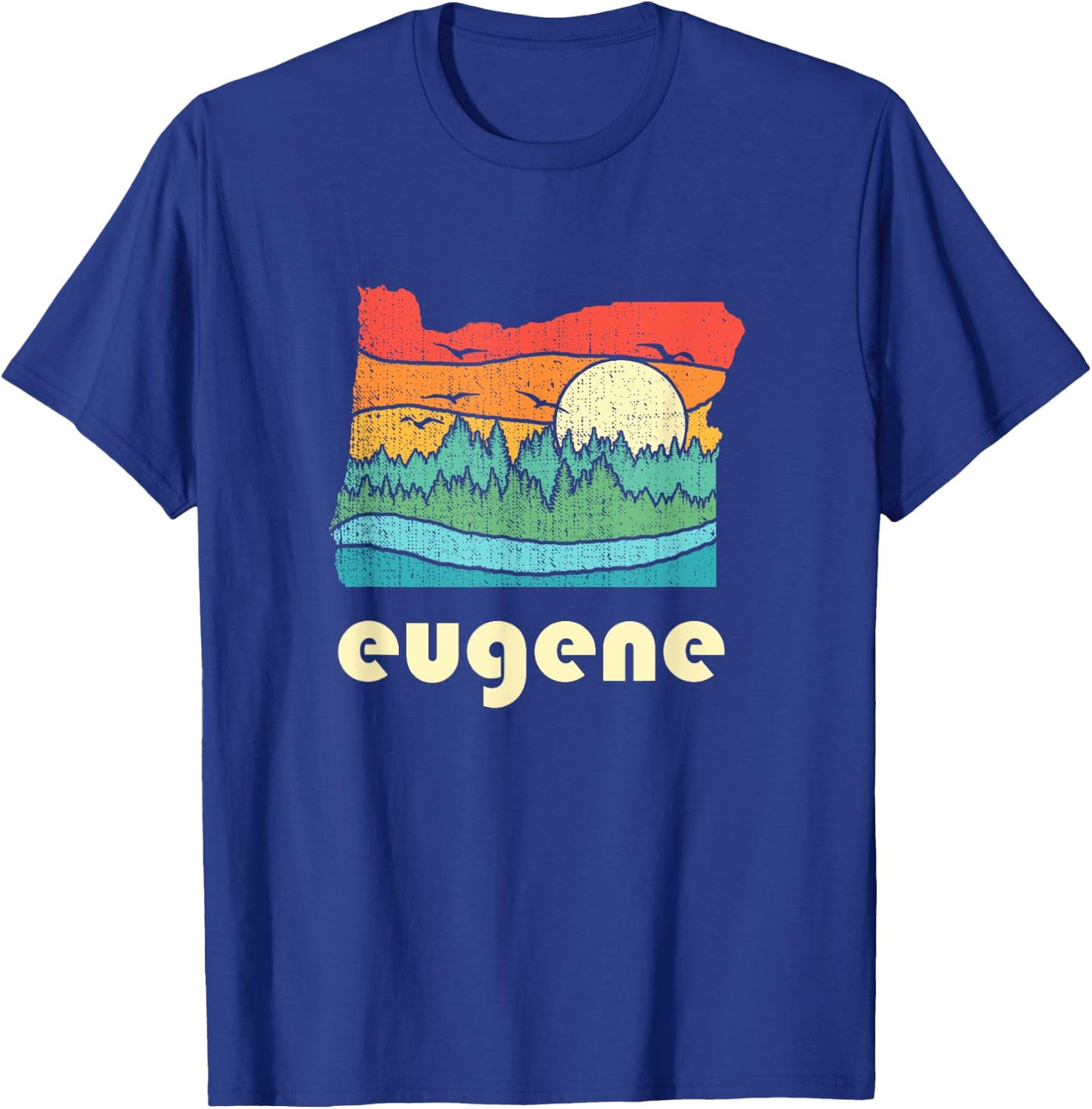 Retro Vintage Eugene Oregon Throwback Gift T-Shirt - T-Shirt | Royal