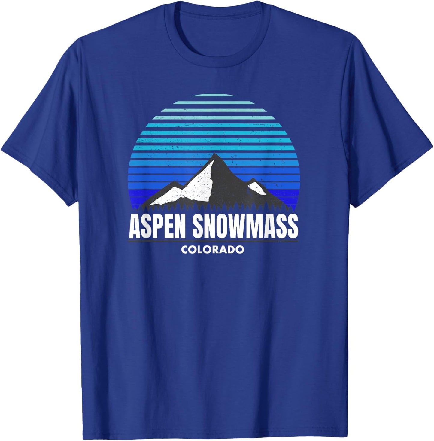 Aspen Snowmass Colorado Bluebird Day - Elevated CO Skiing T-Shirt - T-Shirt | Royal