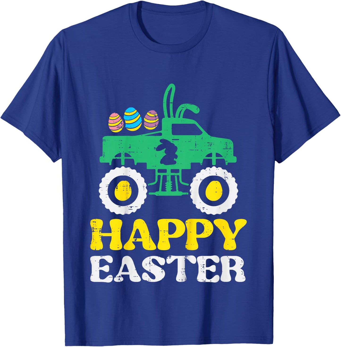 Kids Happy Easter Monster Truck Bunny Rabbit Boys Kids Toddler T-Shirt - T-Shirt | Royal