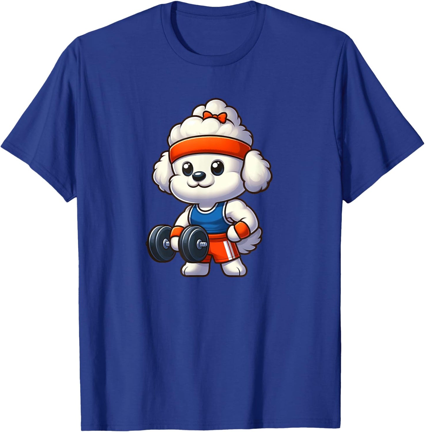 Bichon Frise Workout Dog Funny Weightlifting T-Shirt - T-Shirt | Royal