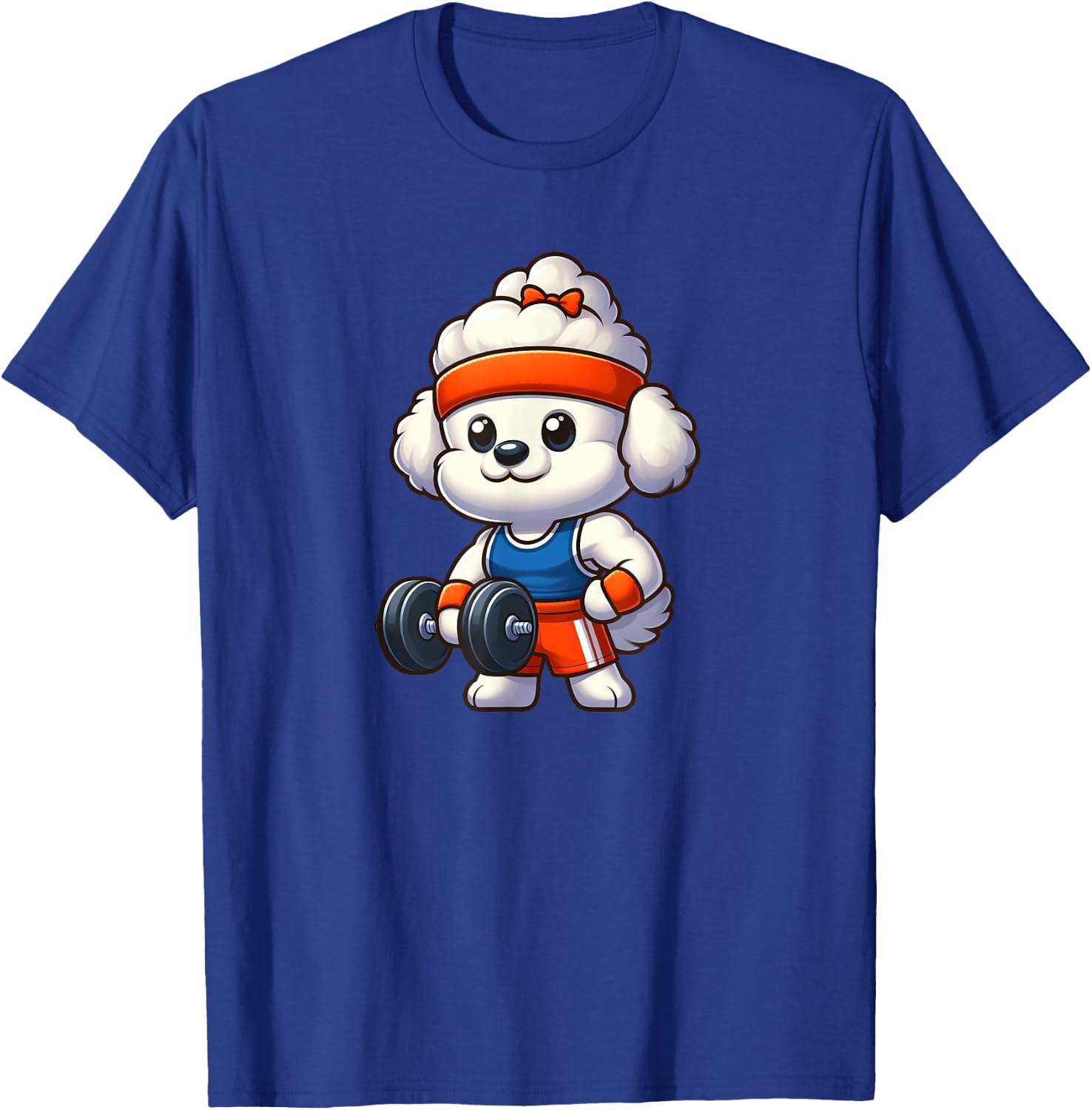 Bichon Frise Workout Dog Funny Weightlifting T-Shirt - T-Shirt | Royal