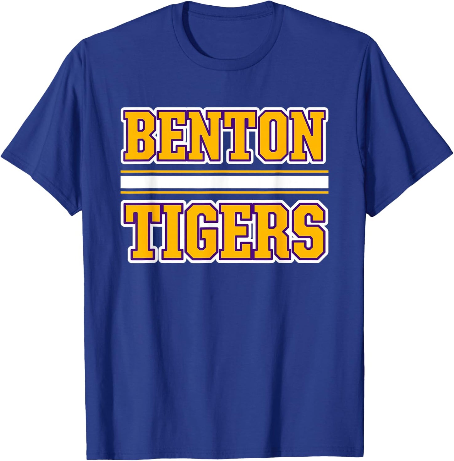Benton Tigers Horizontal Stripes T-Shirt - T-Shirt | Royal