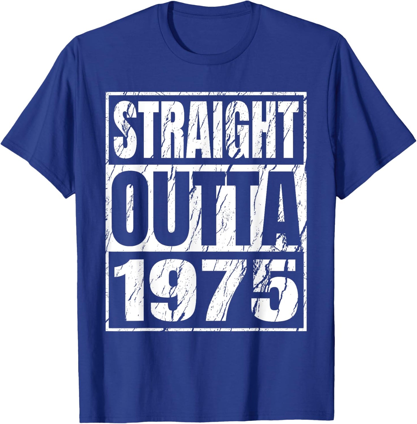 Straight Outta 1975 Retro Birthday Idea Born in 1975 Vintage T-Shirt - T-Shirt | Royal