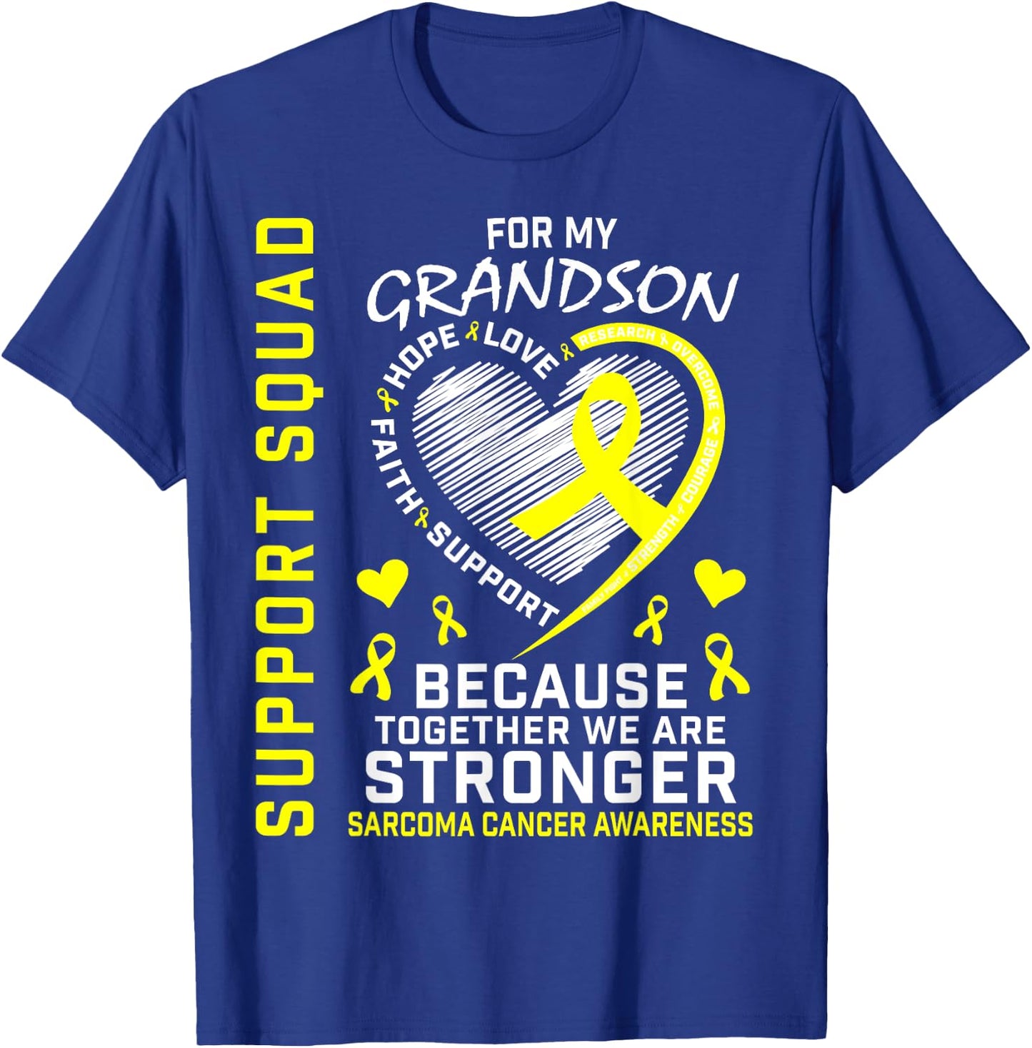 Grandson Sarcoma Cancer Awareness Supporter Products Family T-Shirt - T-Shirt | Royal