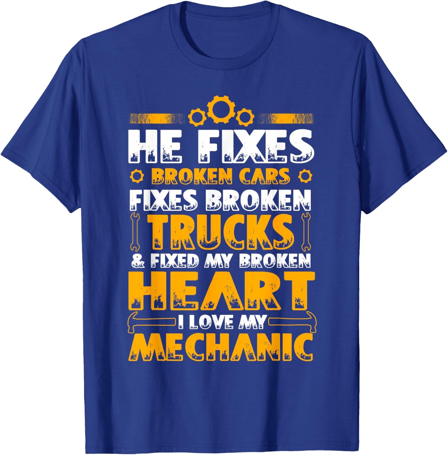 I Love My Mechanic T Shirt, Proud Mechanic's Wife T Shirt T-Shirt - T-Shirt | Royal