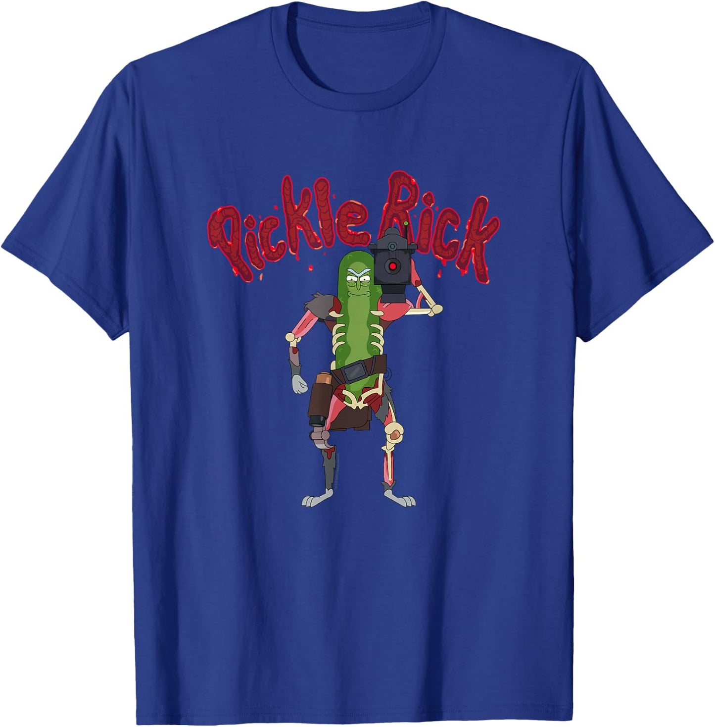 Rick and Morty Pickle Rick Laser Slice Type T-Shirt - T-Shirt | Royal