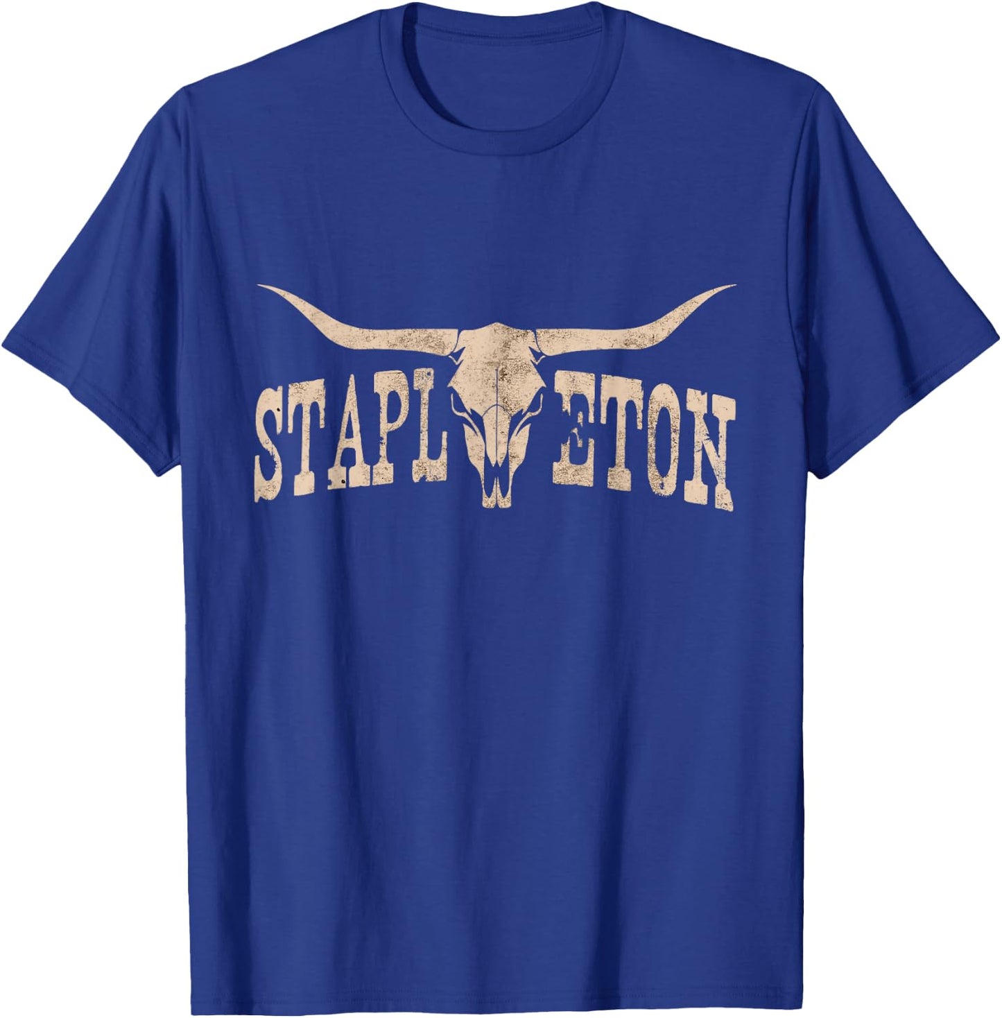 Lonazy Shop -Adults Kids Black Stapleton Personalized Retro Western Graphic T-Shirt - T-Shirt | Royal