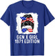 Gen X Girl 1971 Edition American USA Messy Bun Birthday T-Shirt - T-Shirt | Royal