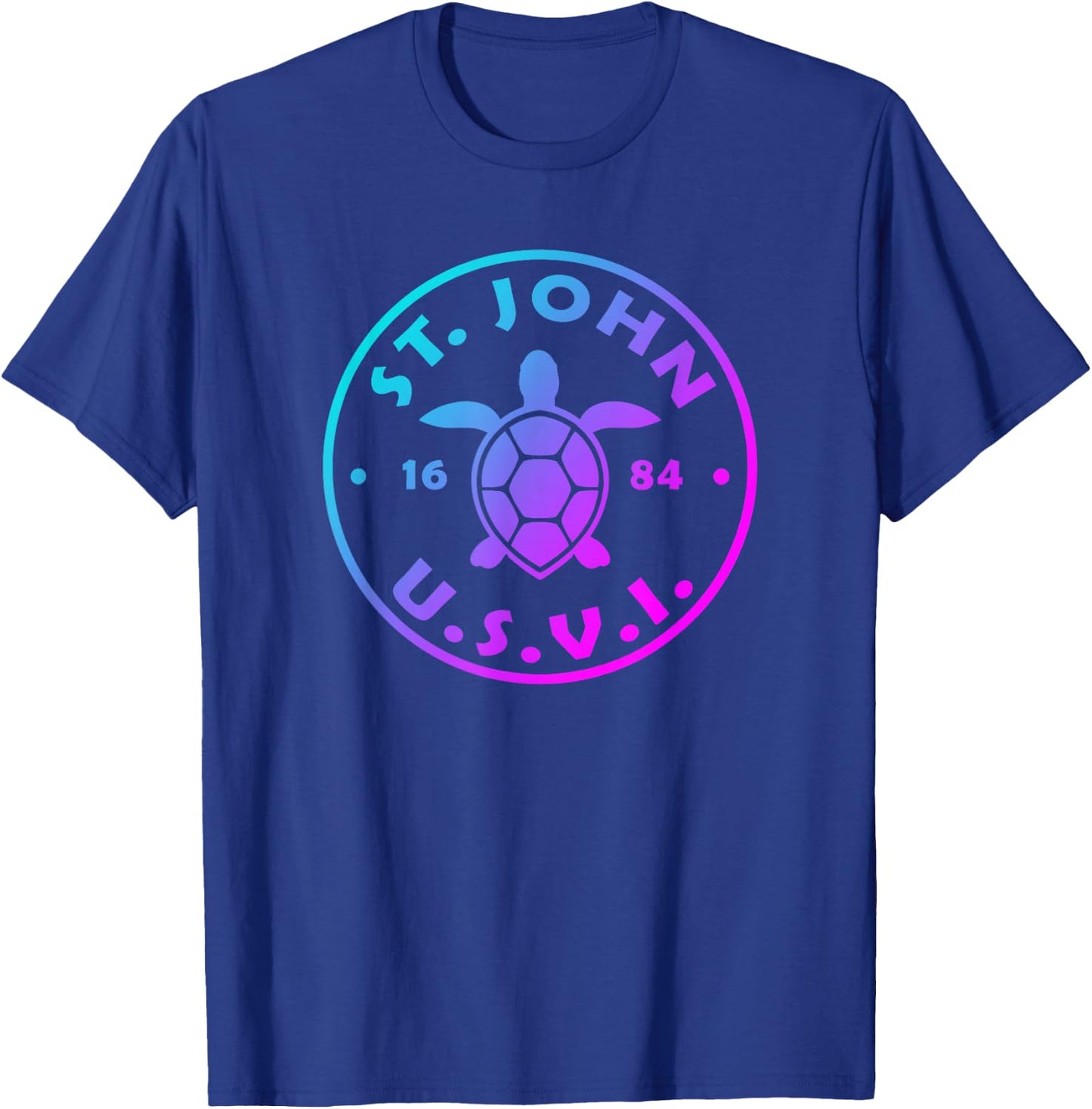 St John USVI Sea Turtle Boys Girls Toddler Colorful Souvenir T-Shirt - T-Shirt | Royal
