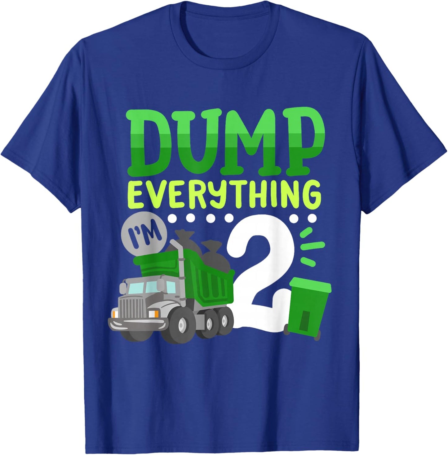 2nd Garbage Truck Birthday Boys Dump Everything 2 Years Old T-Shirt - T-Shirt | Royal