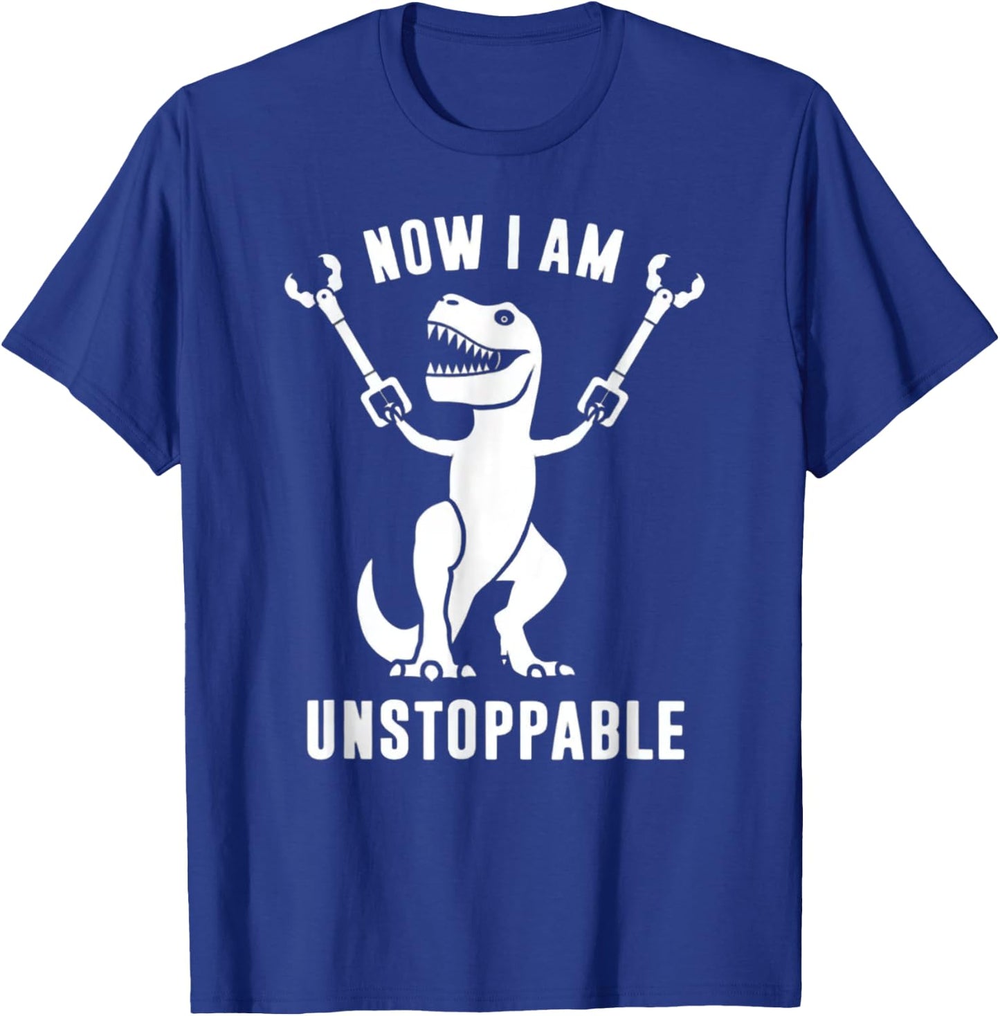 Unstoppable T-Rex with Grabber Sticks - Dinosaur Humor T-Shirt - T-Shirt | Royal