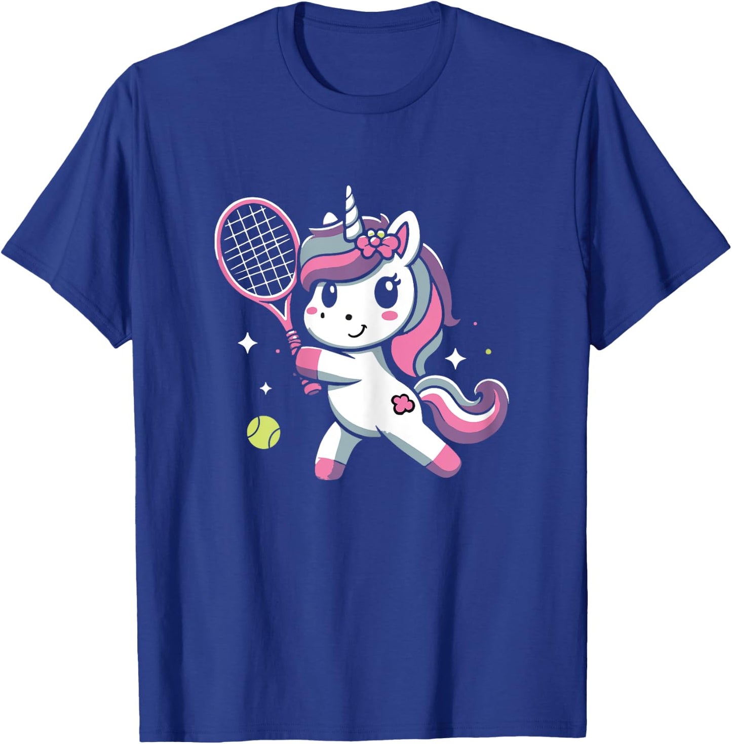 Unicorn Playing Tennis Funny Unicorn Lover T-Shirt - T-Shirt | Royal