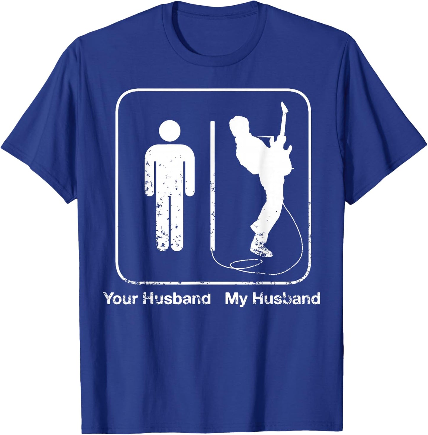Vintage Your Husband My Husband Rockstar Guitar Pri T-Shirt - T-Shirt | Royal