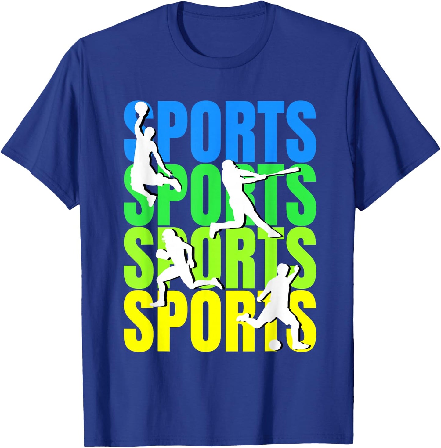 Multi-Sport Enthusiast - Basketball Baseball Soccer Football T-Shirt - T-Shirt | Royal