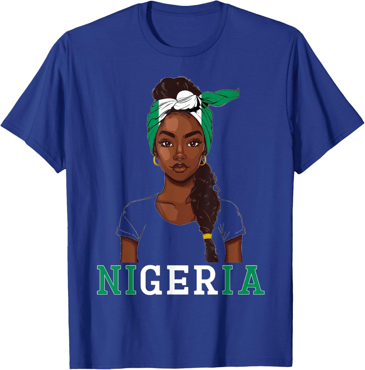 Nigeria Flag Products Souvenirs Girl Uniform Nigerian T-Shirt - T-Shirt | Royal