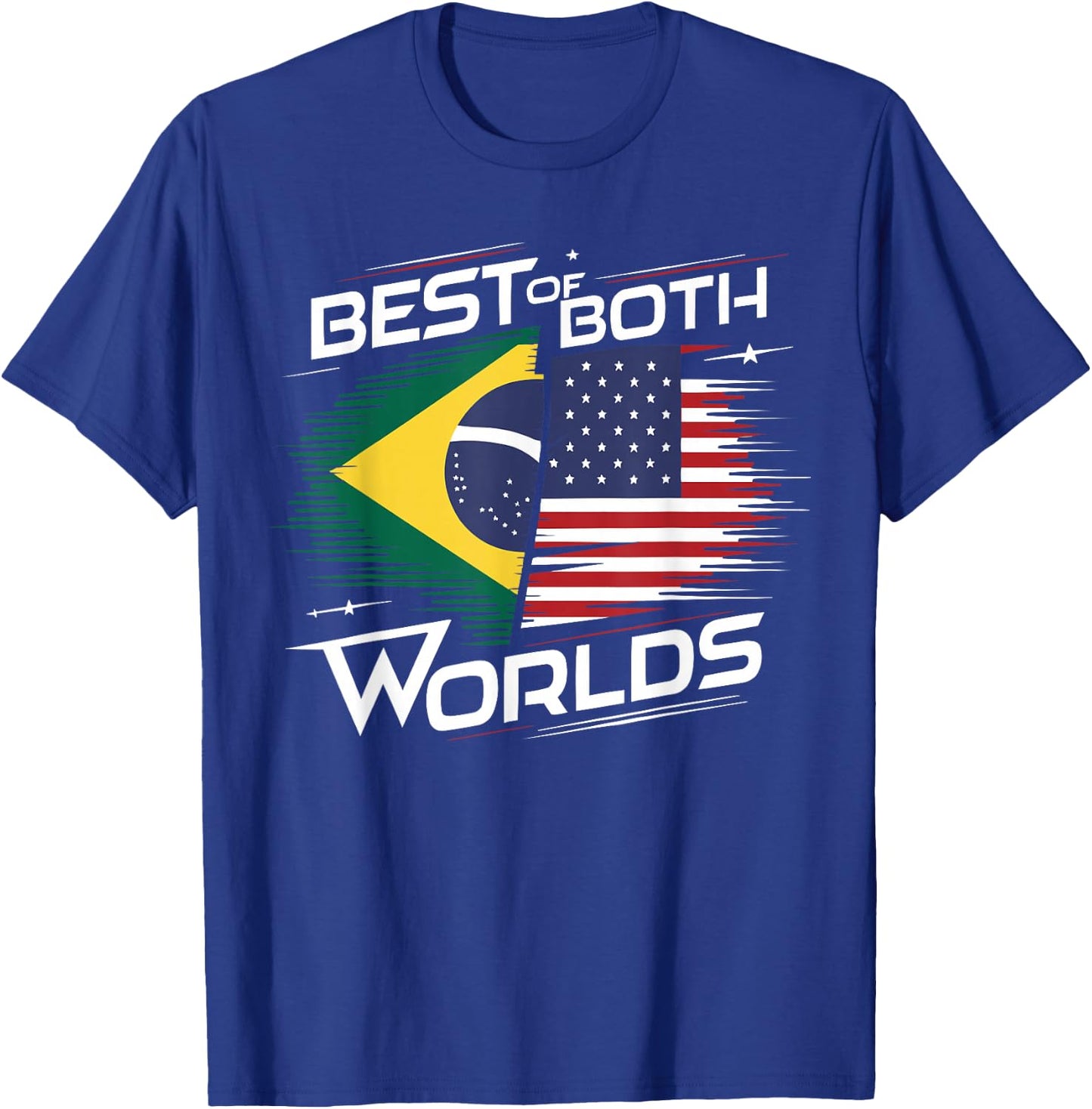 Half Brazilian Half American USA Flag Brazil America T-Shirt - T-Shirt | Royal