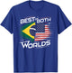 Half Brazilian Half American USA Flag Brazil America T-Shirt - T-Shirt | Royal