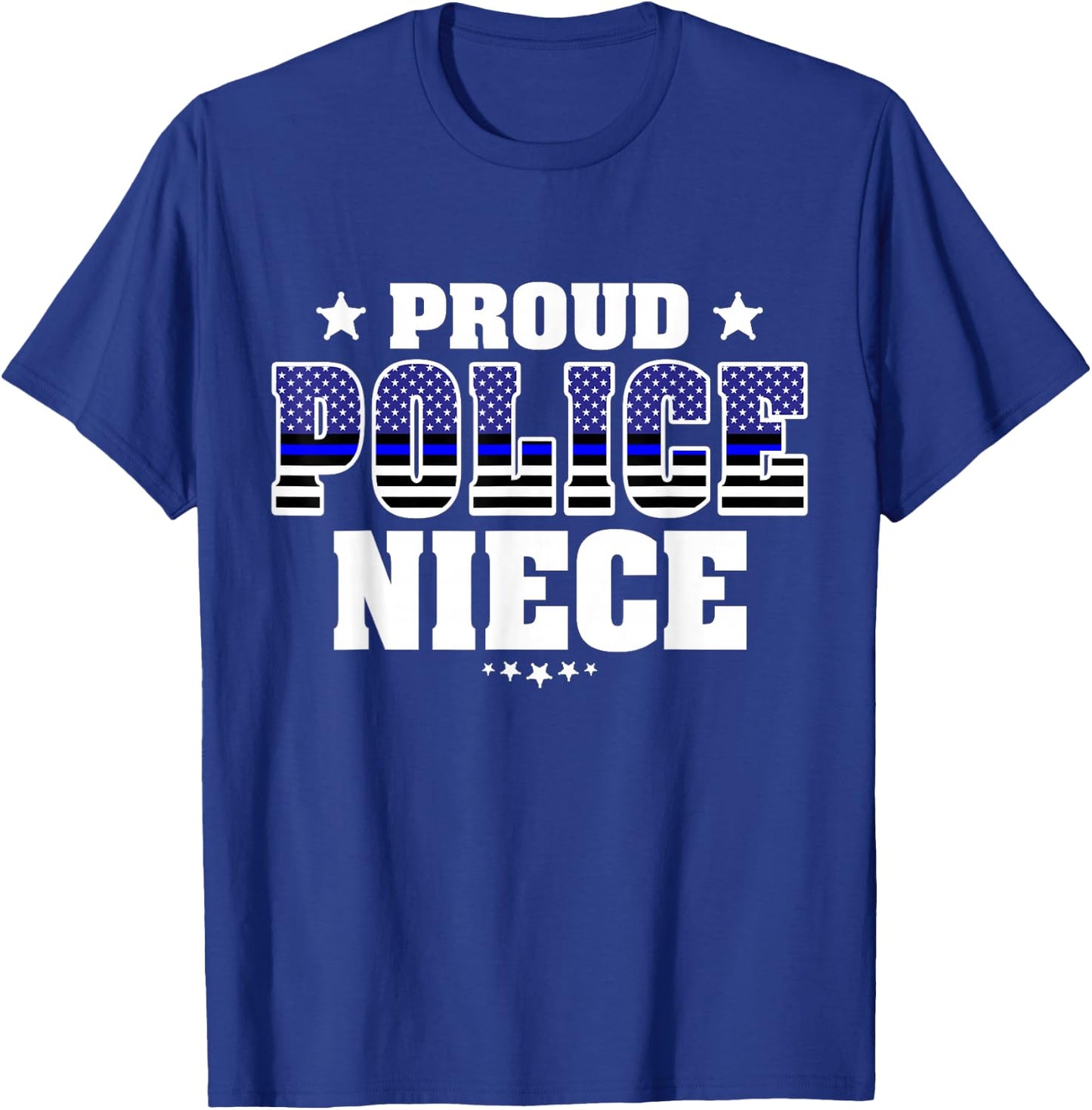 Proud Police Niece Thin Blue Line US Police Officer's Family T-Shirt - T-Shirt | Royal