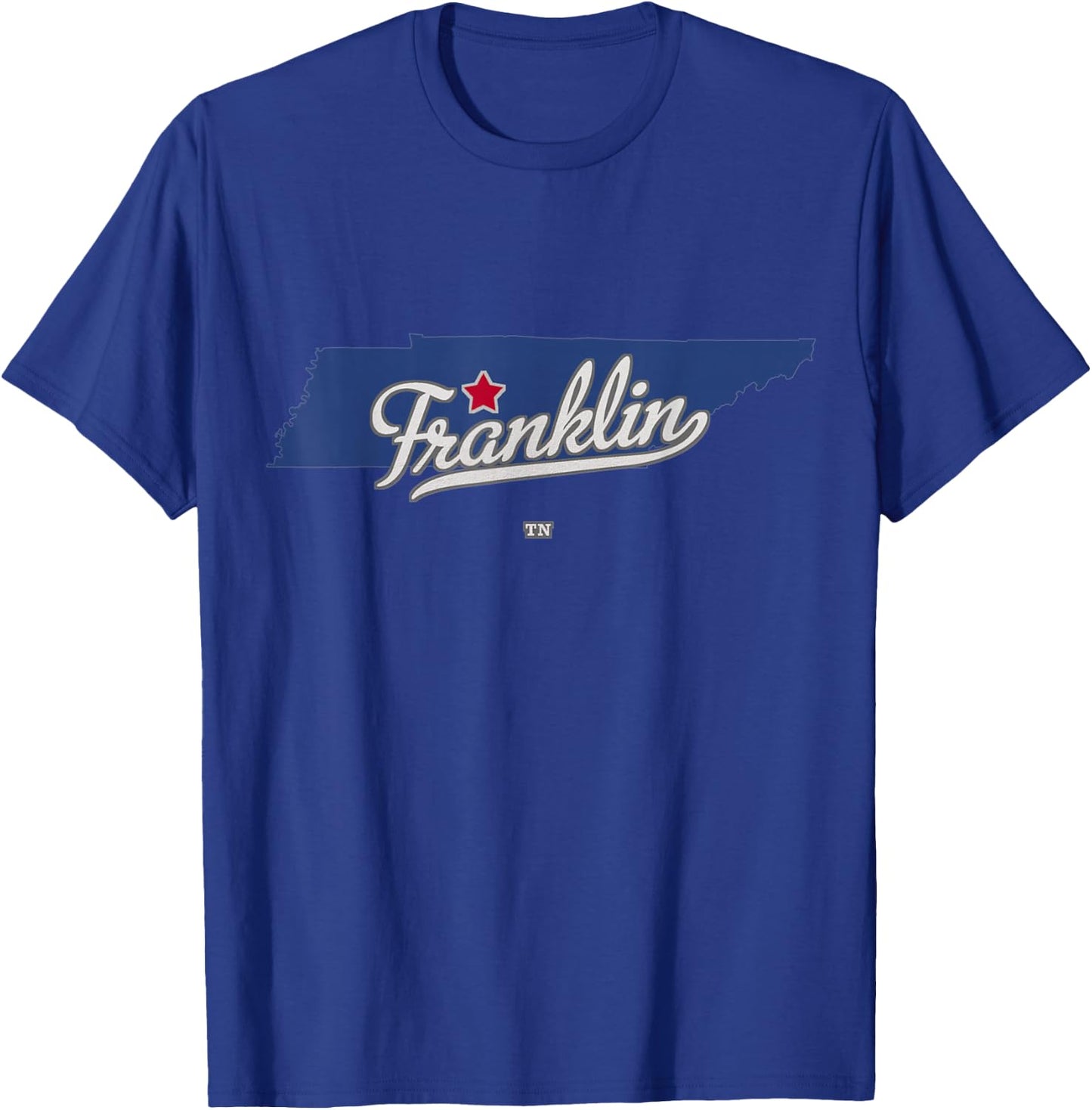 Franklin Tennessee TN Map T-Shirt - T-Shirt | Royal