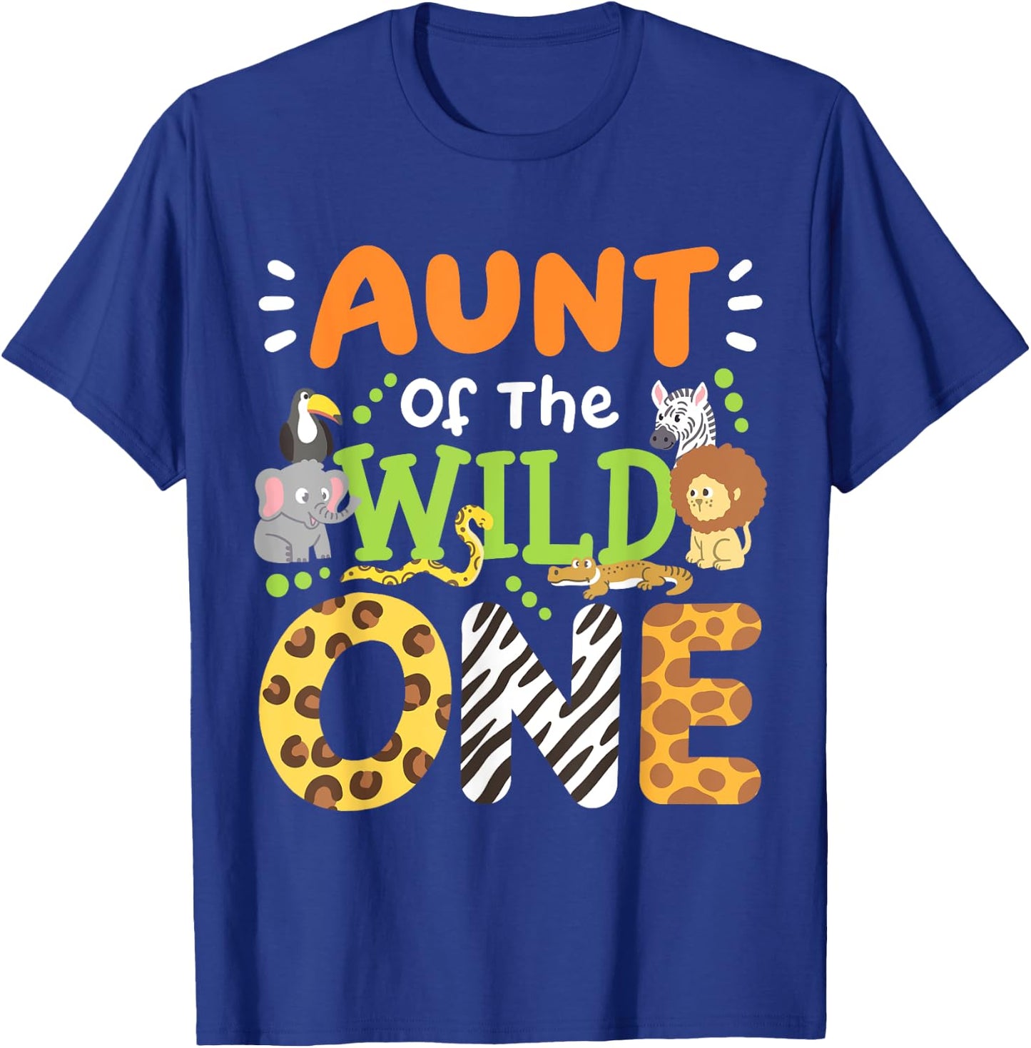 Aunt Of The Wild One Kids Boys Safari Zoo Birthday Family T-Shirt - T-Shirt | Royal