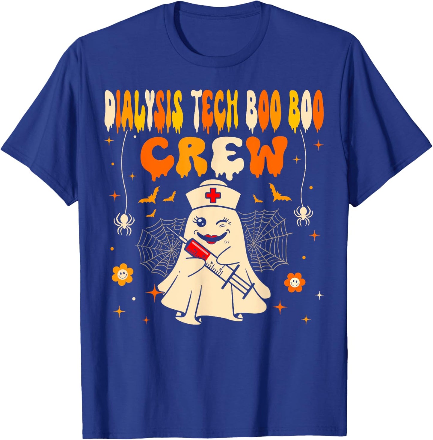Halloween Dialysis Tech Boo Crew Dialysis Nurse Ghost T-Shirt - T-Shirt | Royal