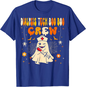 Halloween Dialysis Tech Boo Crew Dialysis Nurse Ghost T-Shirt - T-Shirt | Royal