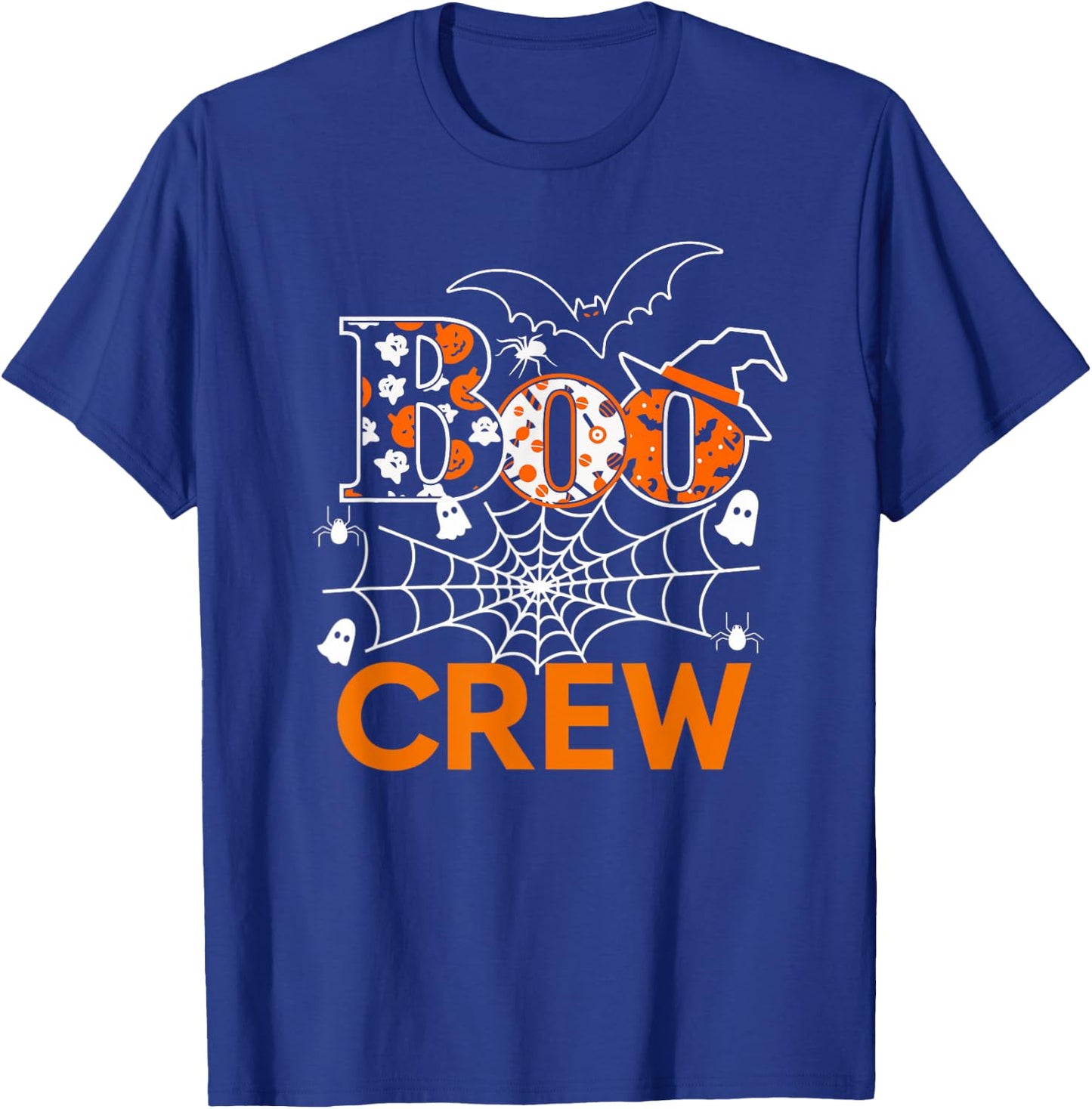 Halloween The Boo Crew - Spooky Spiders and Bats Fun Family T-Shirt - T-Shirt | Royal