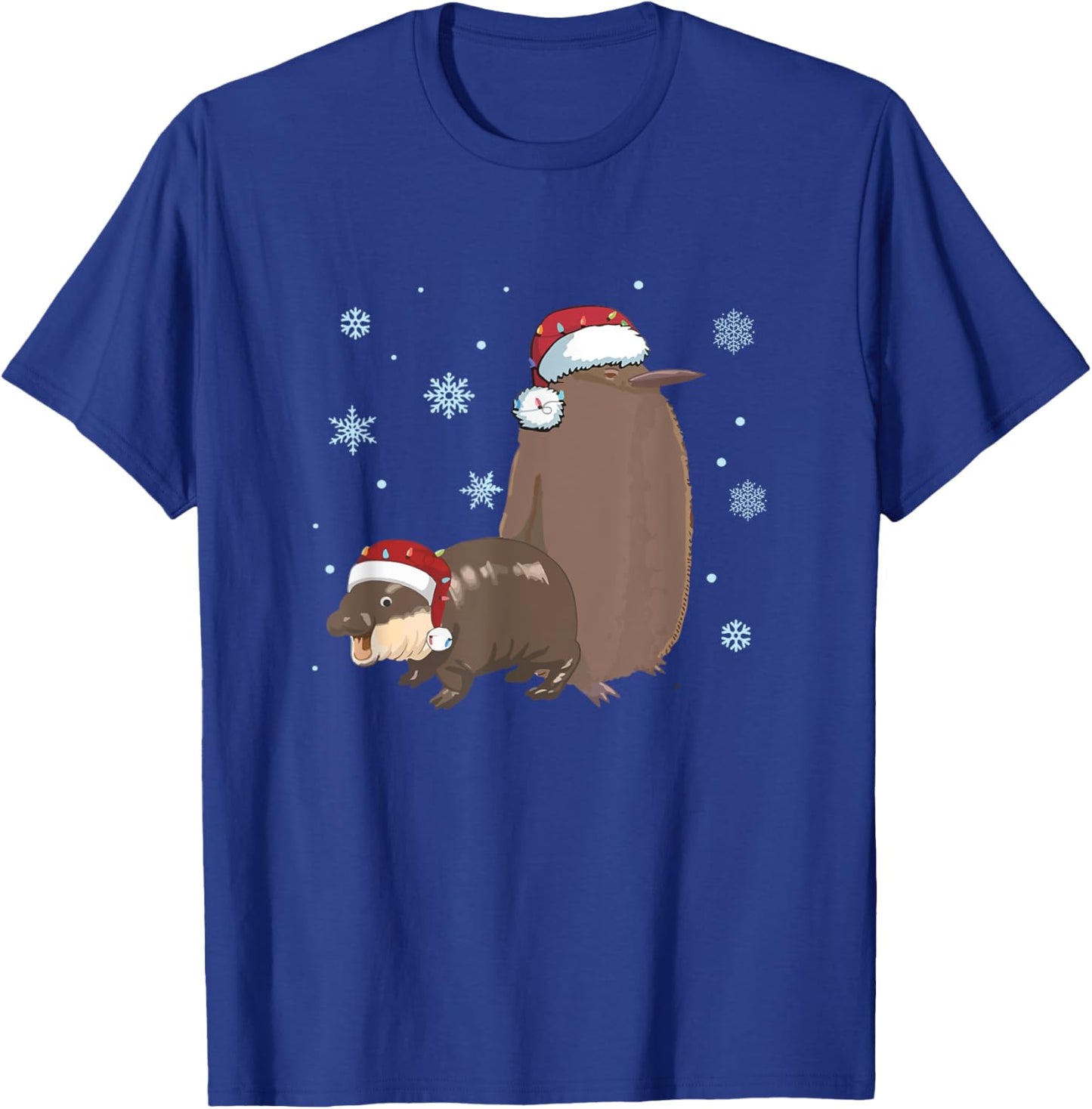 Christmas Pesto and Moo Deng Friendship Penguin and Hippo T-Shirt - T-Shirt | Royal