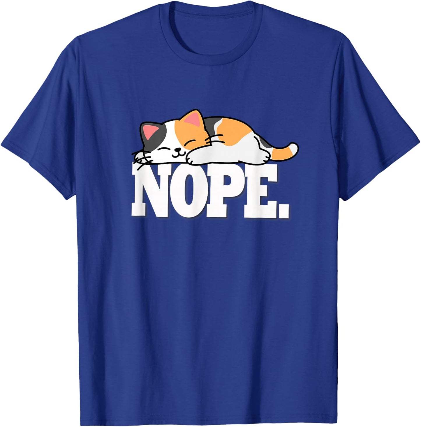 Kawaii Kids Girls NOPE Calico Cat Lover T-Shirt - T-Shirt | Royal