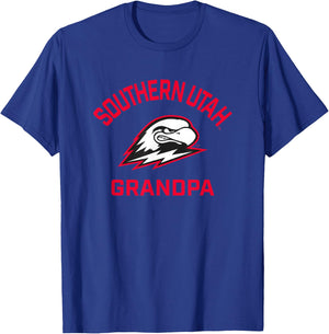 Southern Utah University Thunderbirds Arched Grandpa T-Shirt - T-Shirt | Royal
