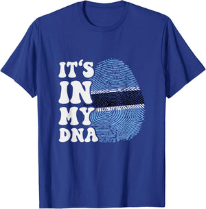 Funny it's in my DNA Botswana flag Fingerprint T-Shirt - T-Shirt | Royal