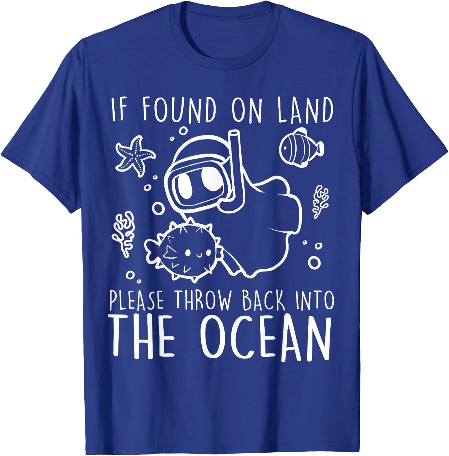 Halloween Boo Ghost Diver Scuba Diving Throw Back To Ocean T-Shirt - T-Shirt | Royal