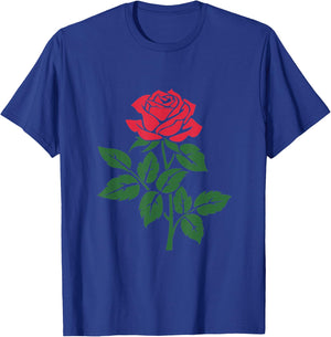 Rose Flower Floral Romantic Love Valentines Day Graphic T-Shirt - T-Shirt | Royal