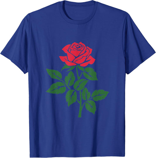 Rose Flower Floral Romantic Love Valentines Day Graphic T-Shirt - T-Shirt | Royal