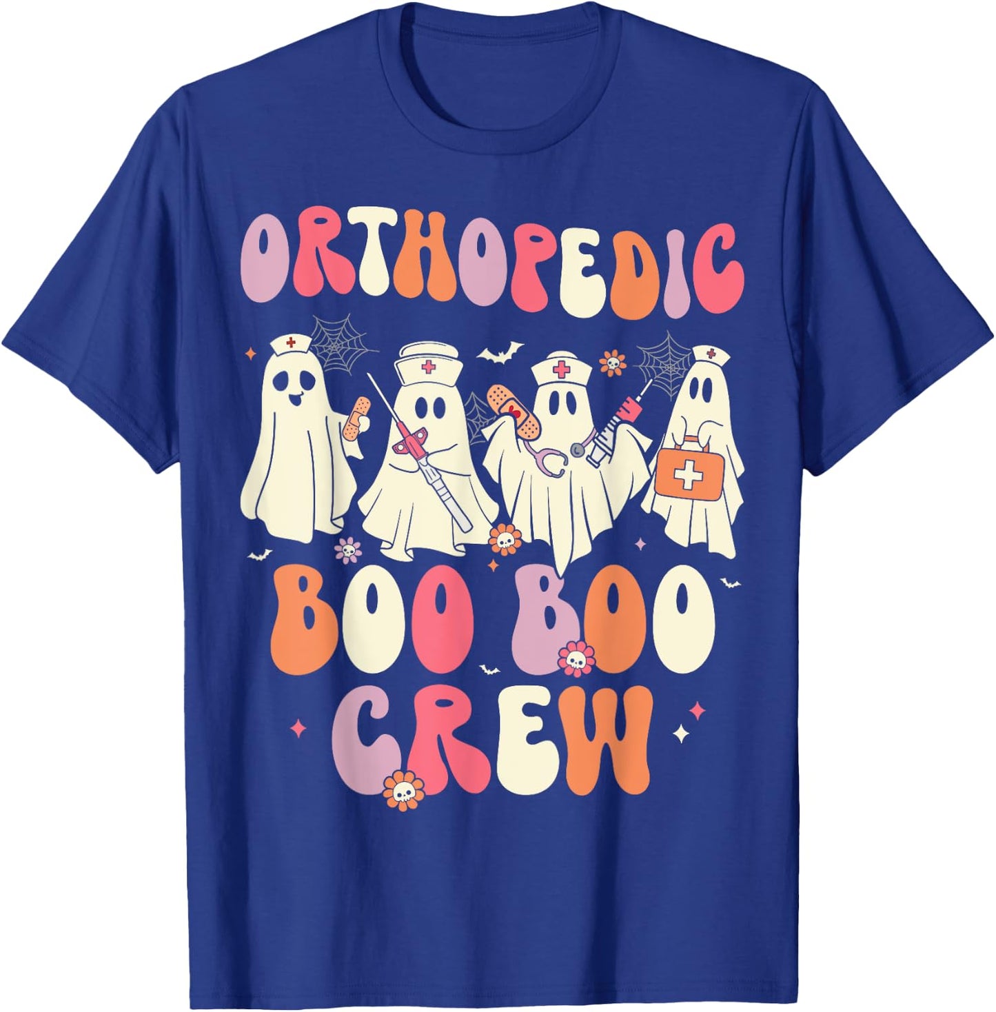 Orthopedic Boo Crew Funny Ortho Nursing Halloween T-Shirt - T-Shirt | Royal