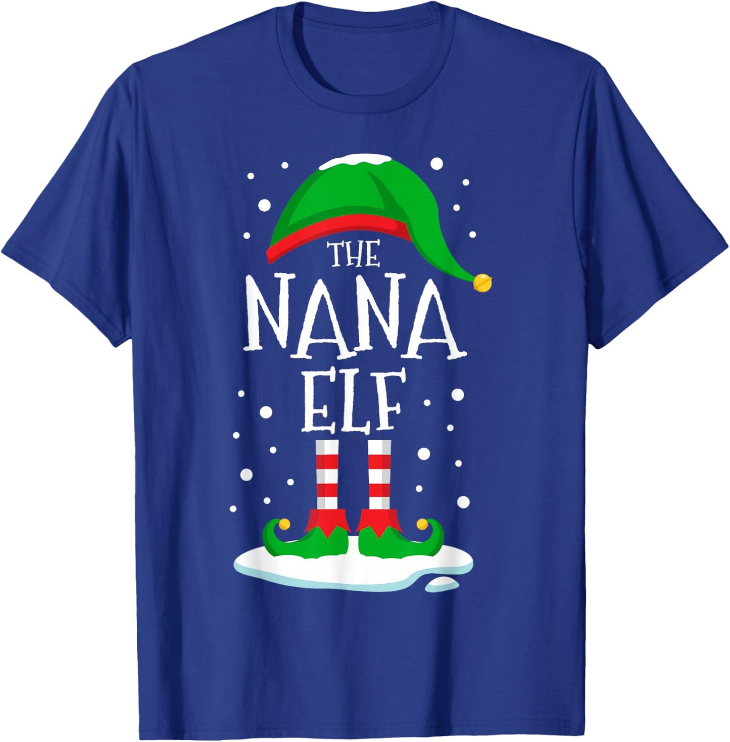 The Nana Elf Christmas Family Matching Xmas Grandma Funny T-Shirt - T-Shirt | Royal