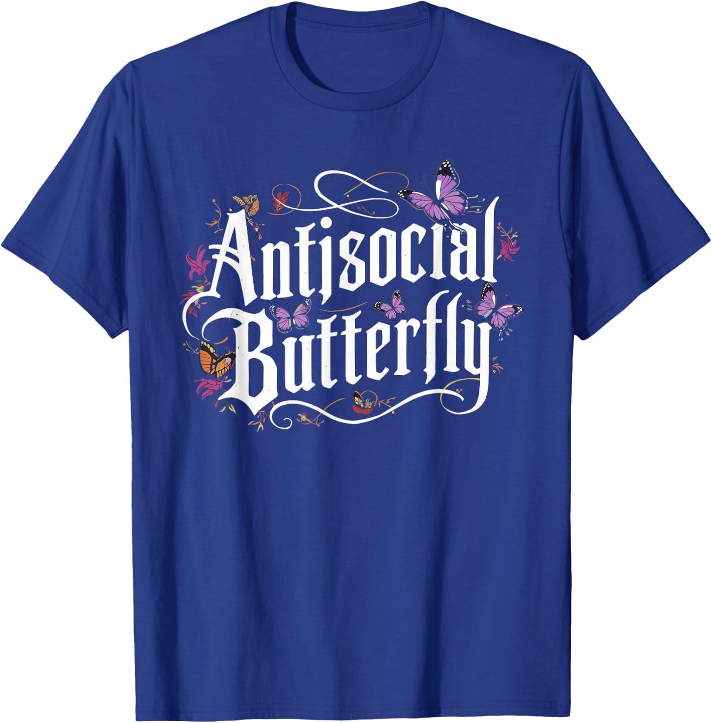 ANTISOCIAL BUTTERFLY Introvert T-Shirt - T-Shirt | Royal