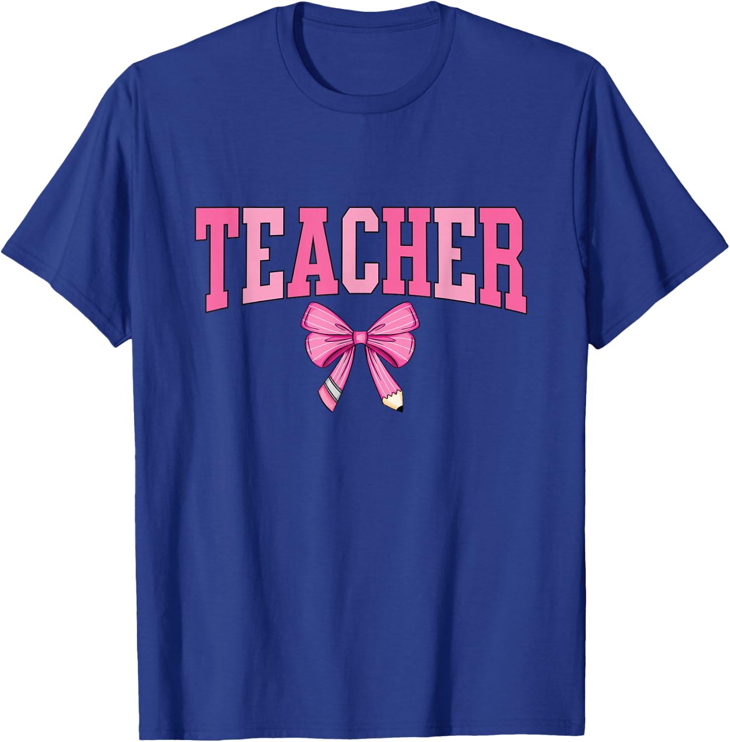 Coquette Bow Back To School First Day Teacher T-Shirt - T-Shirt | Royal